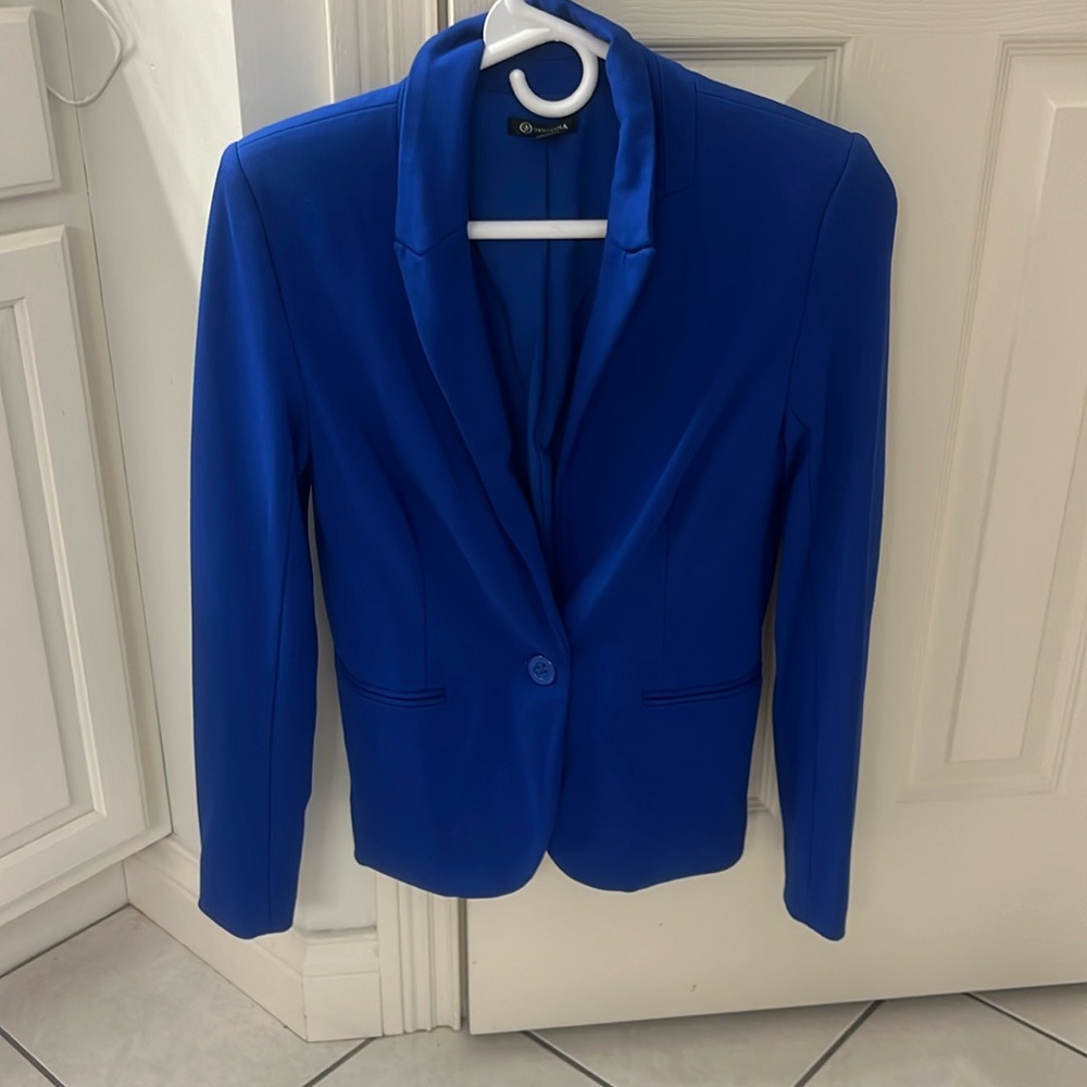 Blue womens suit jacket
